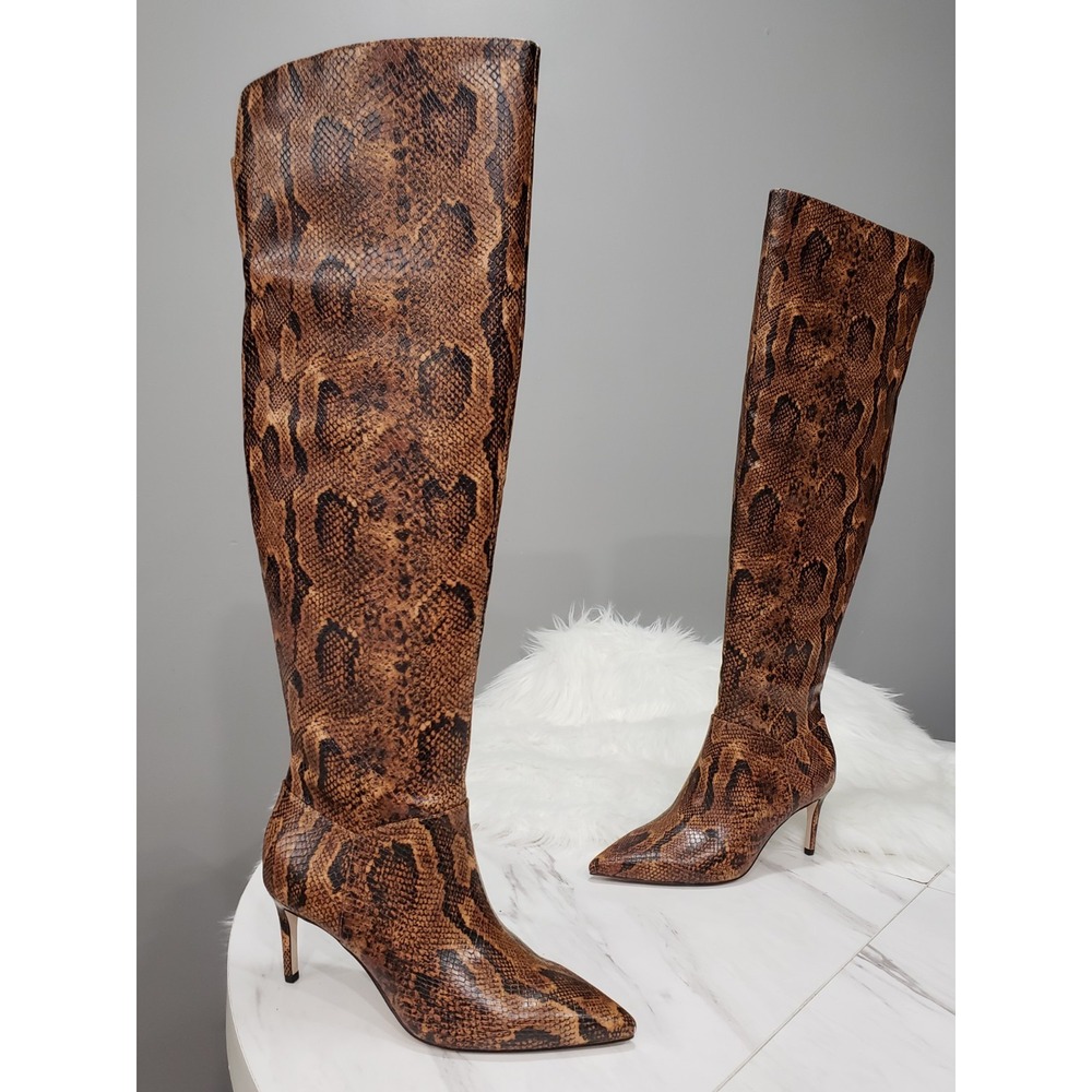NEW NO BOX 7.5 Jessica Simpson Verity Over-The-Knee Snakeskin Boots TALL Heel